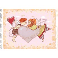  Схема валентинки под вышивку бисером  "Поцелуй ангелочков" (схема или набор)